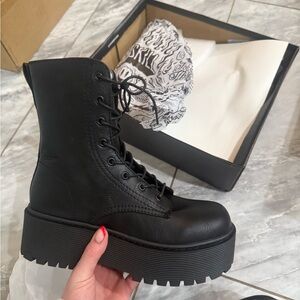 Dolls Kill Black Chunky Combat Boots